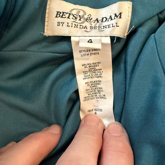 Y2K Betsy & Adam Ombre Bubble Hem Dress Rhinestone Straps Size 4 - Picture 7 of 7